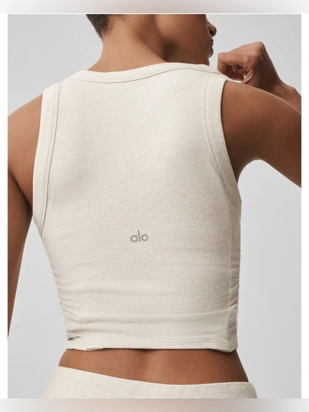 ALO Yoga Sway Bra Tank Oatmeal Heather S